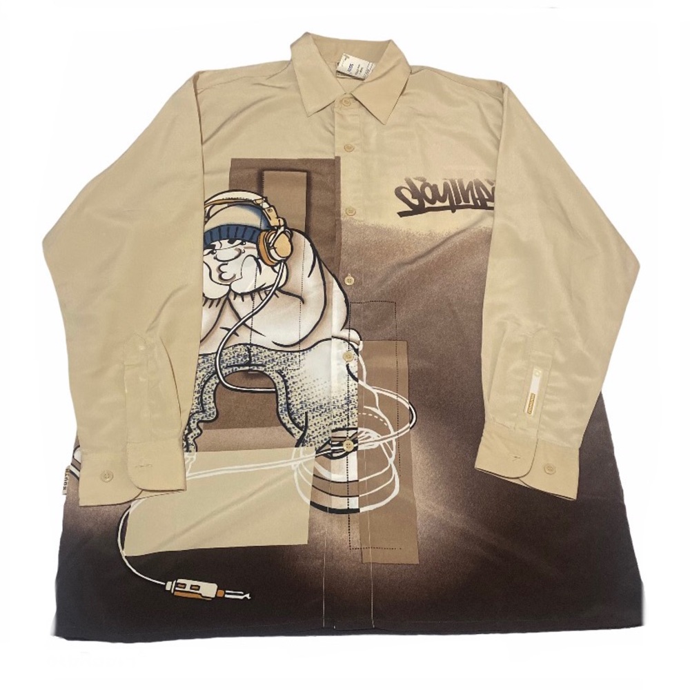 SouthPole All Over Print Button Long Sleeve Shirt
